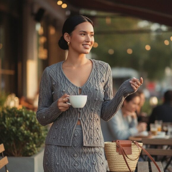 NWT ASTR Argyle Knit Wool Blend Cardigan Sweater - Picture 1 of 10